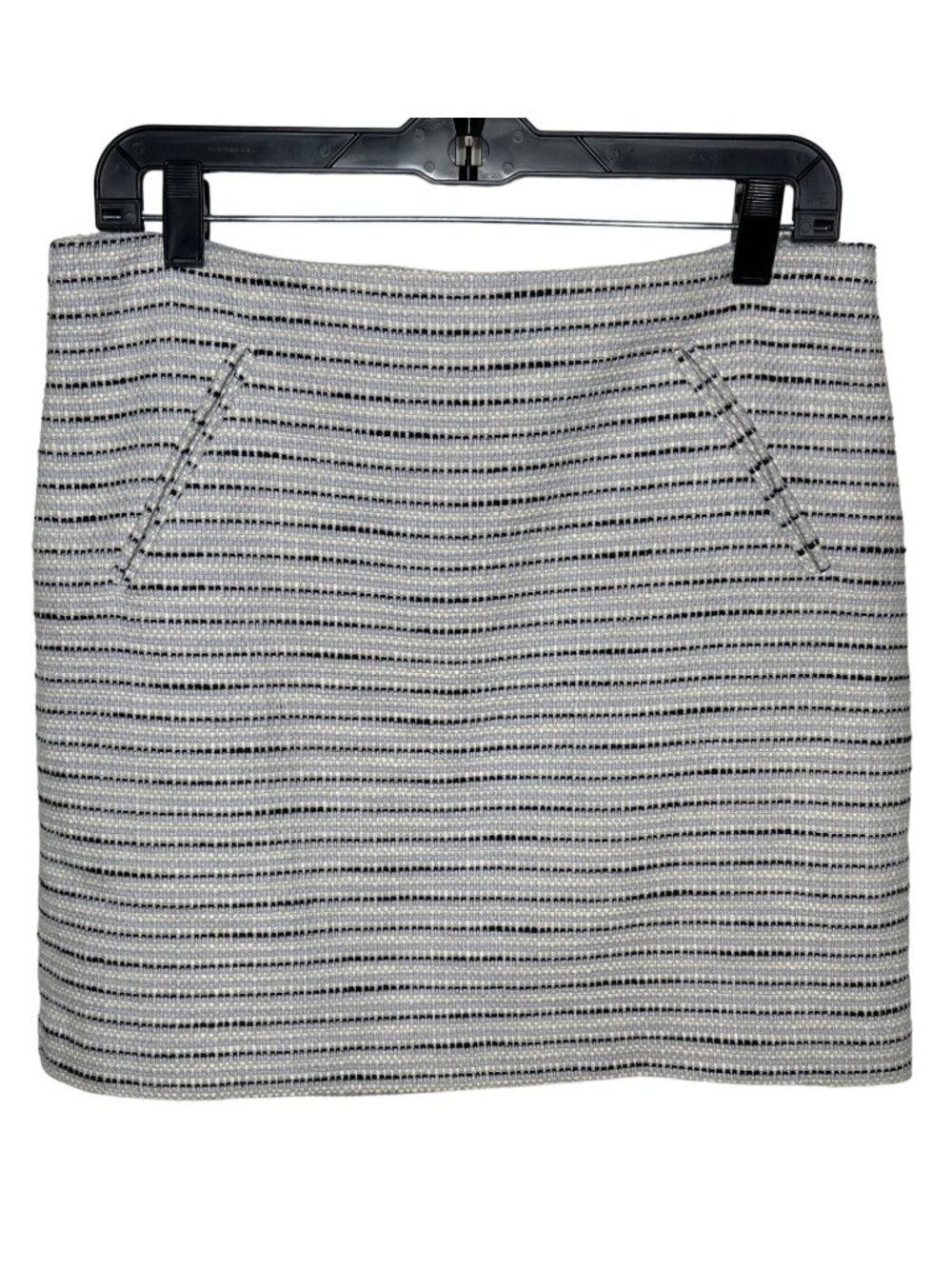 LOFT Womens Size 8 Tweed Mini Skirt Blue Black Cream Career Chic
